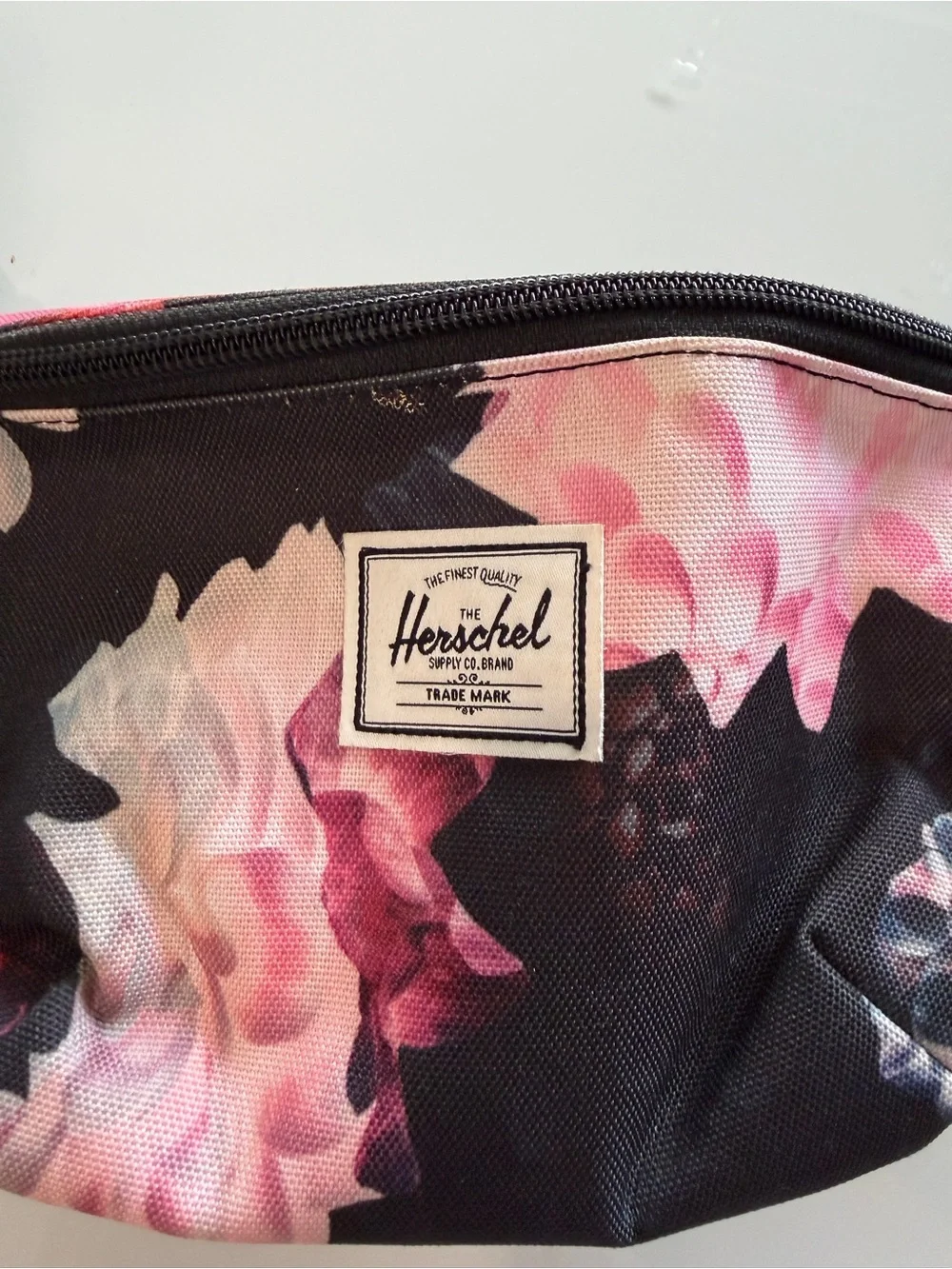 Herschel Supply Company Black Crossbody Sling with Pink Floral Print